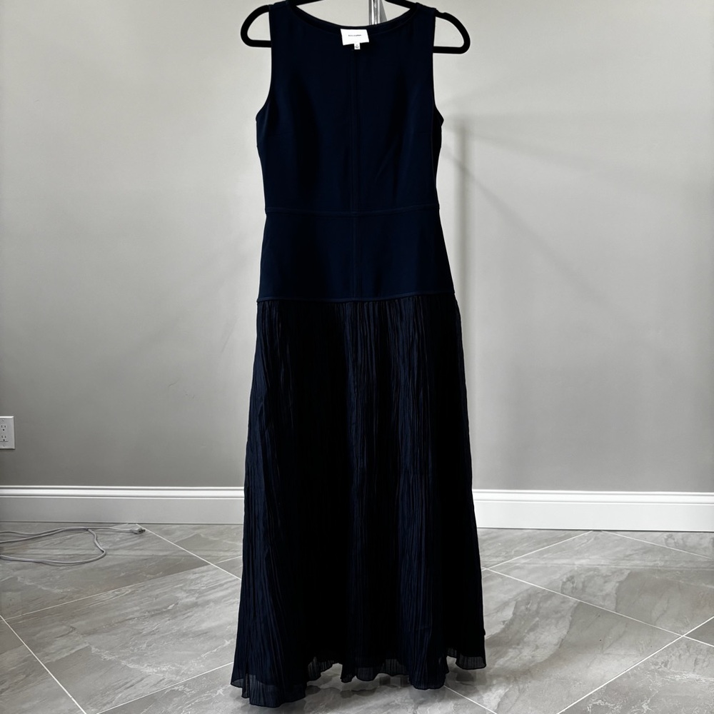 Reformation Navy Sleeveless Pleated Midi Dress - Picture 2 of 6